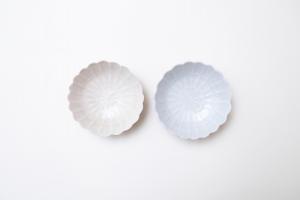 灰青釉 菊小鉢