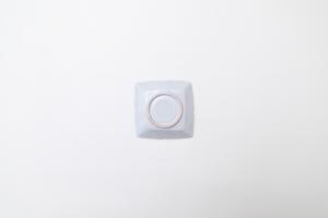 灰青釉 花七宝 角豆皿