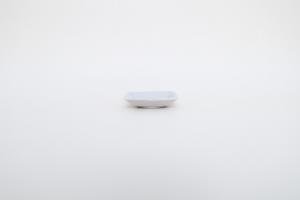 灰青釉 花七宝 角豆皿