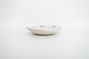 粉引金彩 耳付き浅鉢 リボン