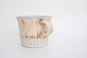 スクラッチしのぎマグカップ 白