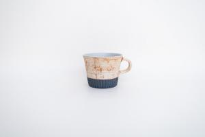 スクラッチしのぎマグカップ 青