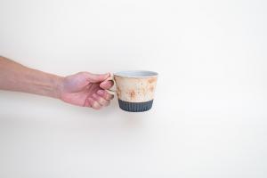 スクラッチしのぎマグカップ 青