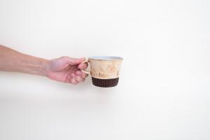 スクラッチしのぎマグカップ 茶