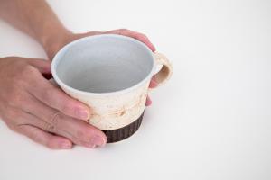 スクラッチしのぎマグカップ 茶