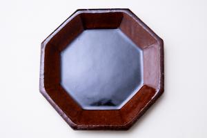 飴釉 八角取皿