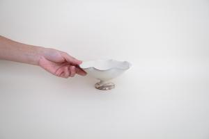 鉄散 輪花高台鉢 φ150