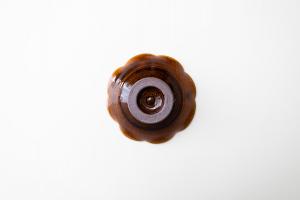 飴釉 輪花高台鉢 φ150