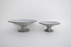 青灰リーフコンポート皿 Φ180