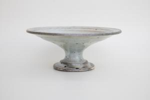 青灰リーフコンポート皿 Φ130