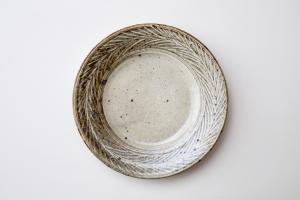 キナリ三島菓子皿 4寸