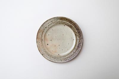 キナリ三島菓子皿 6寸