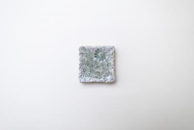 灰釉印刻板皿 小 B