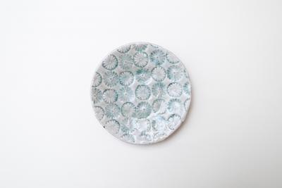 灰釉印刻中皿 A