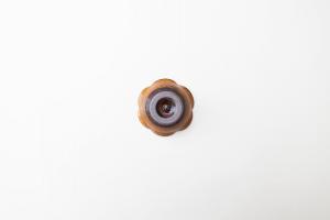 飴釉 輪花高台鉢 ヒメ