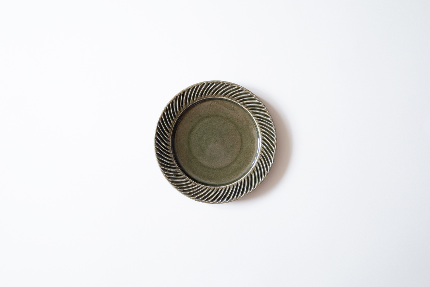 緑釉5寸しのぎ皿