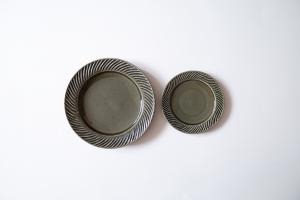 緑釉5寸しのぎ皿