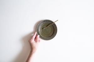 緑釉5寸しのぎ皿