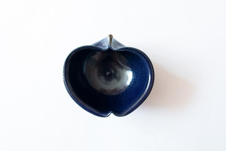 瑠璃釉りんご鉢 小