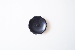 黒釉輪花盤 4寸