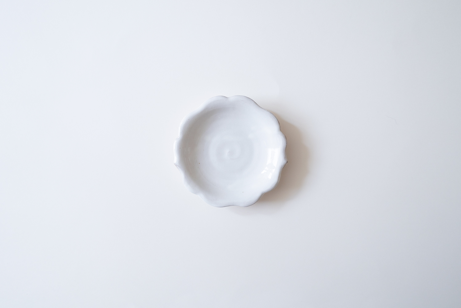 粉引輪花盤 4寸