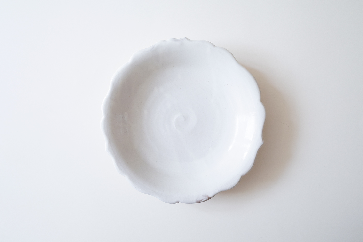 粉引輪花カレー皿 8寸