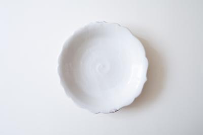 粉引輪花カレー皿 8寸