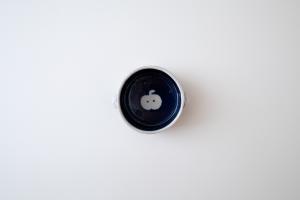 青色耳付き小鉢 広 リンゴ