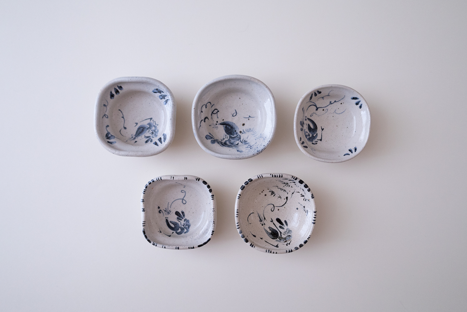 美濃染付海老文豆皿