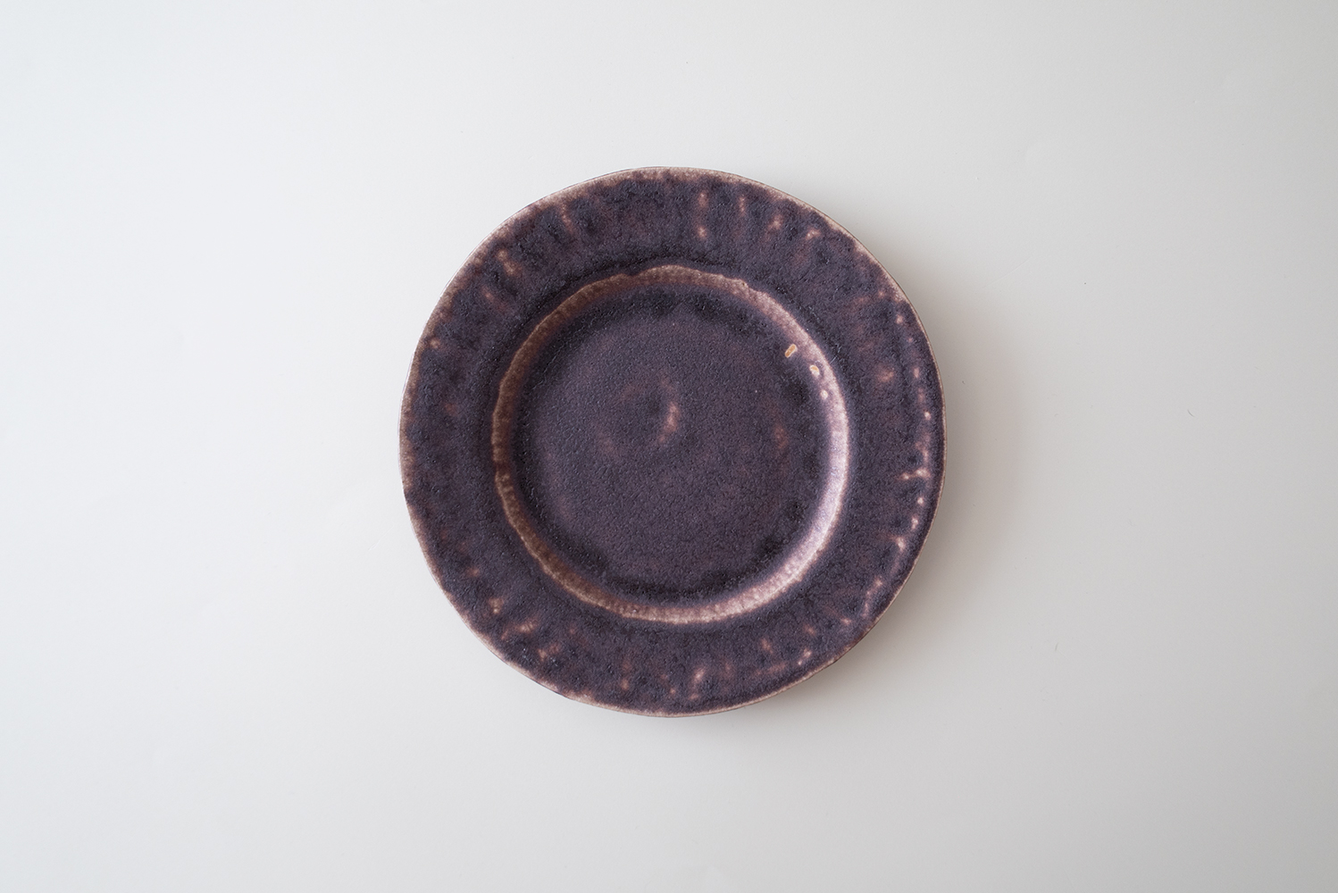 灰紫 7寸 リム皿