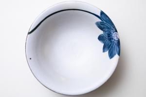 青ハスの花飯碗 M
