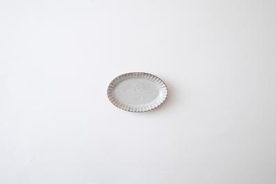 粉引 オーバル豆皿