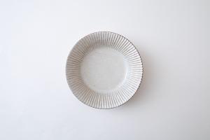 粉引 しのぎ深皿
