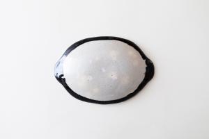 黒絵 耳付きレモン型皿(●▲◾️)