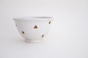 粉引金彩 めし碗(▲◾️)