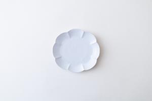 白瓷 輪花楕円五寸皿