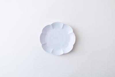 白瓷 輪花楕円五寸皿