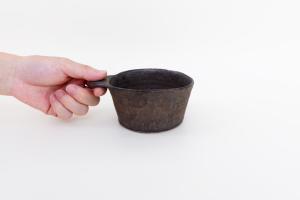 片耳グラタン鉢 豆 黒