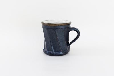 黒釉しのぎコーヒーカップ