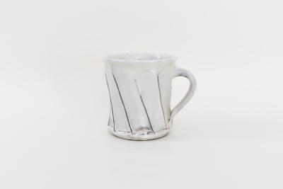 白釉しのぎコーヒーカップ