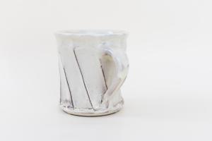白釉しのぎコーヒーカップ