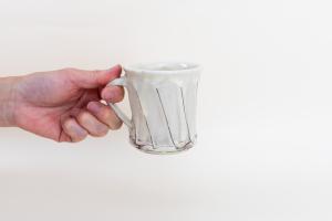 白釉しのぎコーヒーカップ