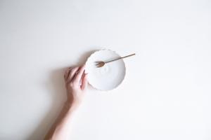 花皿大 フリル 粉引