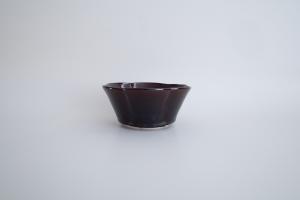飴釉輪花5寸鉢