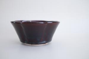 飴釉輪花5寸鉢
