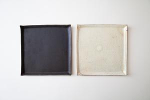 錆釉正角プレート