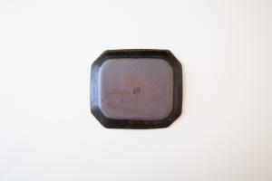 錆釉八角ケーキ皿