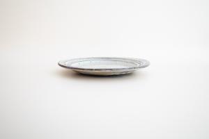 青灰 リーフリム皿 7寸