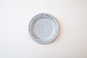 青灰 リーフリム皿 6寸