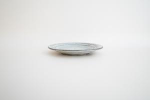 青灰 リーフリム皿 6寸